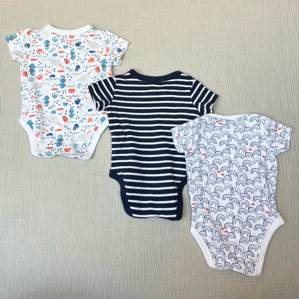 Bundle of 3 Mac & Moon short sleeve bodysuits 3-6 months - Picture 7 of 12